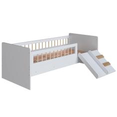 Cama Montessoriana Escada E Escorrega Aft010 Branco Comm Branco