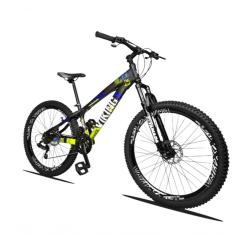 Bicicleta Vikingx Freeride Aro 26 Câmbios Shimanos 21v Preto Amarelo