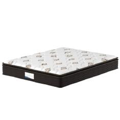 Colchão Queen Molas Ensacadas Granville Pillow Top D28 158x198x28cm Marrom Branco Probel