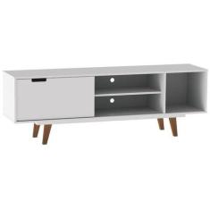Rack Vintage Óregon Até 60 Polegadas 1 Porta Branco - Olivar Móveis, B