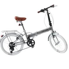 Bicicleta Dobrável Echo Vintage, aro 20, Shimano 6 Velocidades Fênix Silver