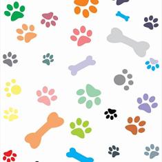 Papel De Parede Adesivo Lavável Rastros De Cães 18m