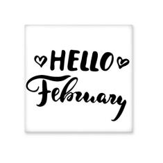 Adesivo brilhante de azulejo de cerâmica com citação Hello Feverary