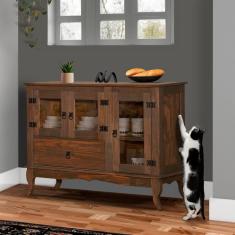 Balcão Rústico Madeira Maciça Imbuia Classic Shop Jm