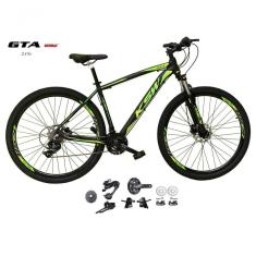 Bicicleta Aro 29 Ksw Xlt Kit 2x9 Gta Sunrun Freio Disco K7 11/36 Pedivela 24/38d Garfo Com Trava - Preto/verde Tam.17