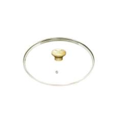 Tampa Avulsa De Vidro Temperado 24/25 Cm Pomel de Madeira Para Panela 