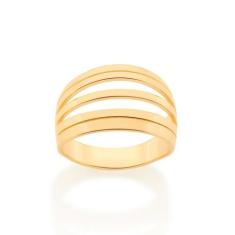 Anel Rommanel Banhado Ouro Aros Vazados 512947, 20