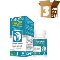 Kit 3 Calkade Cálcio + Vitamina D3 + K2 Catarinense 60 Comprimidos