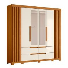 Guarda Roupa Casal Doble 4 Portas e 4 Gavetas com Espelho - Móveis Albatroz