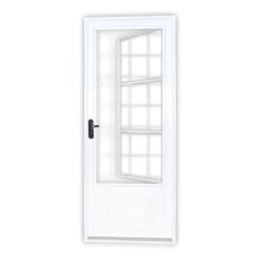 Porta de Aço Postigo 215x85cm com Grade Quadrada Minas Sul MGM Branco