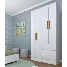 Guarda Roupa 6 Portas 4 Gavetas Oregon - Tcil Móveis - Neve