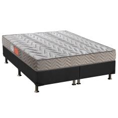 Cama Box Queen: Colchão Espuma Paropas D45 Pasquale Clean + Base CRC Suede Gray(158x198)