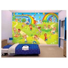 Papel De Parede Infantil Crianças Parquinho  Azs171 - Você Decora