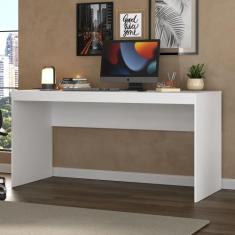 Escrivaninha Mesa Escritório Home Office 150cm Branca E Branca - Hecol