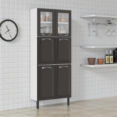 Paneleiro Duplo em Aço 80cm 6 Portas New Premium Itatiaia Cinza/Grafit