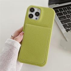 Carteira de Couro Luxo Capa para Cartão Carteira para iPhone 14 Pro Max 11 12 13 Mini XR X XS 8 7 Plus SE Photo Slot Stand Cover, verde, para iPhone X, XS