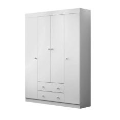 Guarda Roupa Infantil 2 Gavetas 4 Portas Roupeiro Com Nichos Elisa Bco - Phoenix Baby