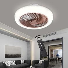 Ventilador de teto com iluminação Lâmpada de teto LED regulável de 50W com ventilador e controle remoto Lâmpada de teto ultra silenciosa branca redonda com ventilador para quarto e sala