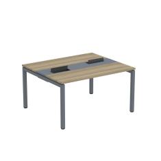Mesa Plataforma Dupla com Pé de Aço para Coworking 140x120 Pdc14/12/2p Noce Naturalle/Grafito