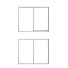 Kit com 2 Janelas de Alumínio de Correr 100x100cm Vidro Liso Linha Soft Mgm Branco