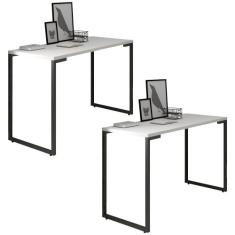 Kit 2 Mesas Para Computador Escrivaninha 120cm Estilo Industrial New P