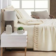 Jogo Lençol Supreme Casal 04 Peças 400 Fios - Vinilla - Casa Show Enxo