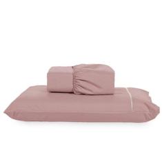 Jogo de Lençol Solteiro Micropercal Elegante 200 Fios Ponto Palito 2 P