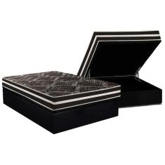 Conjunto Box Baú Casal: Colchão Espuma Paropas D28 / Master AG80 Black Double Face 17 + Base CRC Suede Black (138x188)