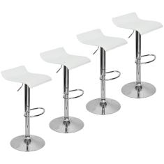 Kit 4 Banquetas Toquio Wave Enzo Belo Horizonte Giratória com Regulagem Branco - Lianto Decor