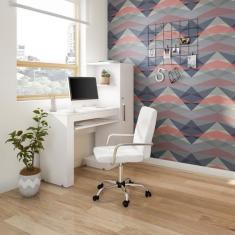 Cadeira de Escritório Administrativa Giratória Fitz Branca - Mobly