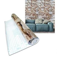 Papel De Parede Autoadesivo Vinilico Canjiquinha Pedra Rolo Lavavel Fosco Decorativo Marrom Claro