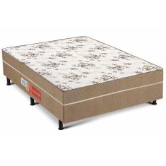 Cama Box Conjugado Casal: Colchão Ortopédico Unipremium Class Clean (138x188x40) Polar