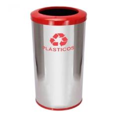 Lixeira Em Aço Inox Com Aro Pintado 22l