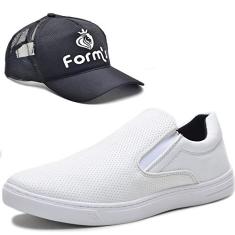 Kit Tênis Slip On Com Boné Casual Unissex Conforto