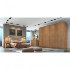 Guarda Roupa Casal Robust Plus 6 Portas 8 Gavetas 100% MDF Cumaru Móveis Novo Horizonte
