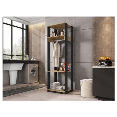 Guarda Roupa Modulado Titan MDP Preto Freijó Móveis Leão