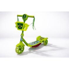 Patinete Infantil Luz De Led 3 Rodas Cesto Música Menino Menina Crianç