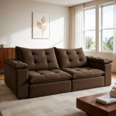 Sofa Retrátil e Reclinável 5 Lugares 290cm Espanha Veludo - Celflex