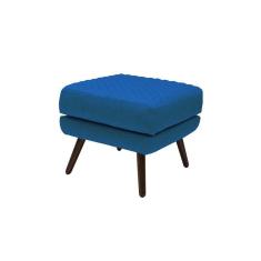 Banqueta Mary Pés Palito Veludo Azul Gran Belo