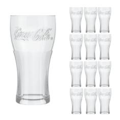 12 Copos de Vidro 470ml Contour Coca Cola Cristal Luxo Nadir