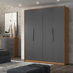 Guarda Roupa Casal 4 Portas Attore Demóbile Móveis Amendola/grafite