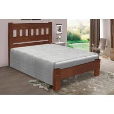 Cama de Casal Madri de Madeira Maciça Angelim Pedra/Tauari