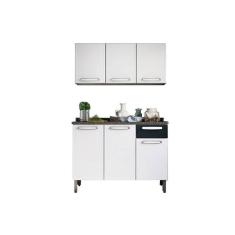 Cozinha Modulada Bertolini Evidence 2 Peças (1 Armário + 1 Balcão) C2P07 Branco/Preto