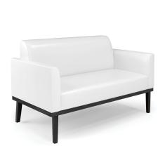 Sofá Namoradeira Base de Madeira Fixa Preto Marisa Corano D03 - D`Rossi