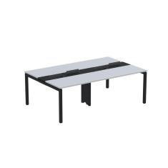 Mesa de Plataforma Dupla para 4 Pessoas Corporativa 110X140/4P Cinza/Preto