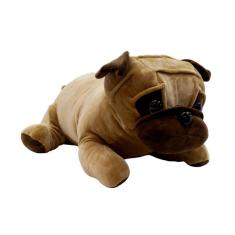 Cachorro Pug De Pelúcia Deitado 46 Cm Marrom Fofy Toys