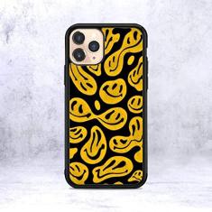 Capa de telefone de silicone amarela antiderrapante smiley para iPhone 12 mini 11 pro XS Max X XR 6 7 8 plus capa protetora anti-colisão TPU, A1, para iphone 7or8