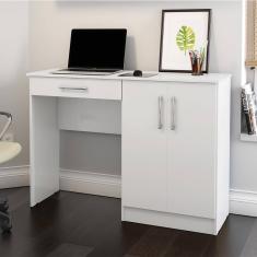 Mesa Computador Com Portas E Gavetas Space Branco - Patrimar