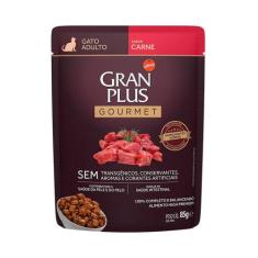 Ração Úmida Gran Plus Gourmet Sachê Gatos Adultos Carne - 85g - GRANPL