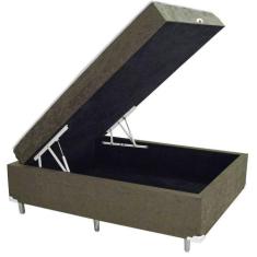 Cama Box Baú Casal Conjugado Ortopédico Suede Bege 45x138x188 - Sonho 